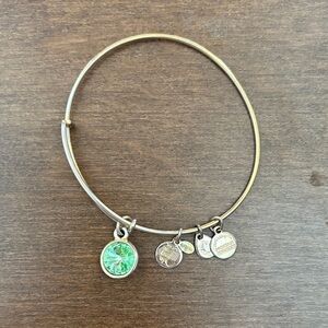 Alex and Ani Gold Bracelet with Green Charm